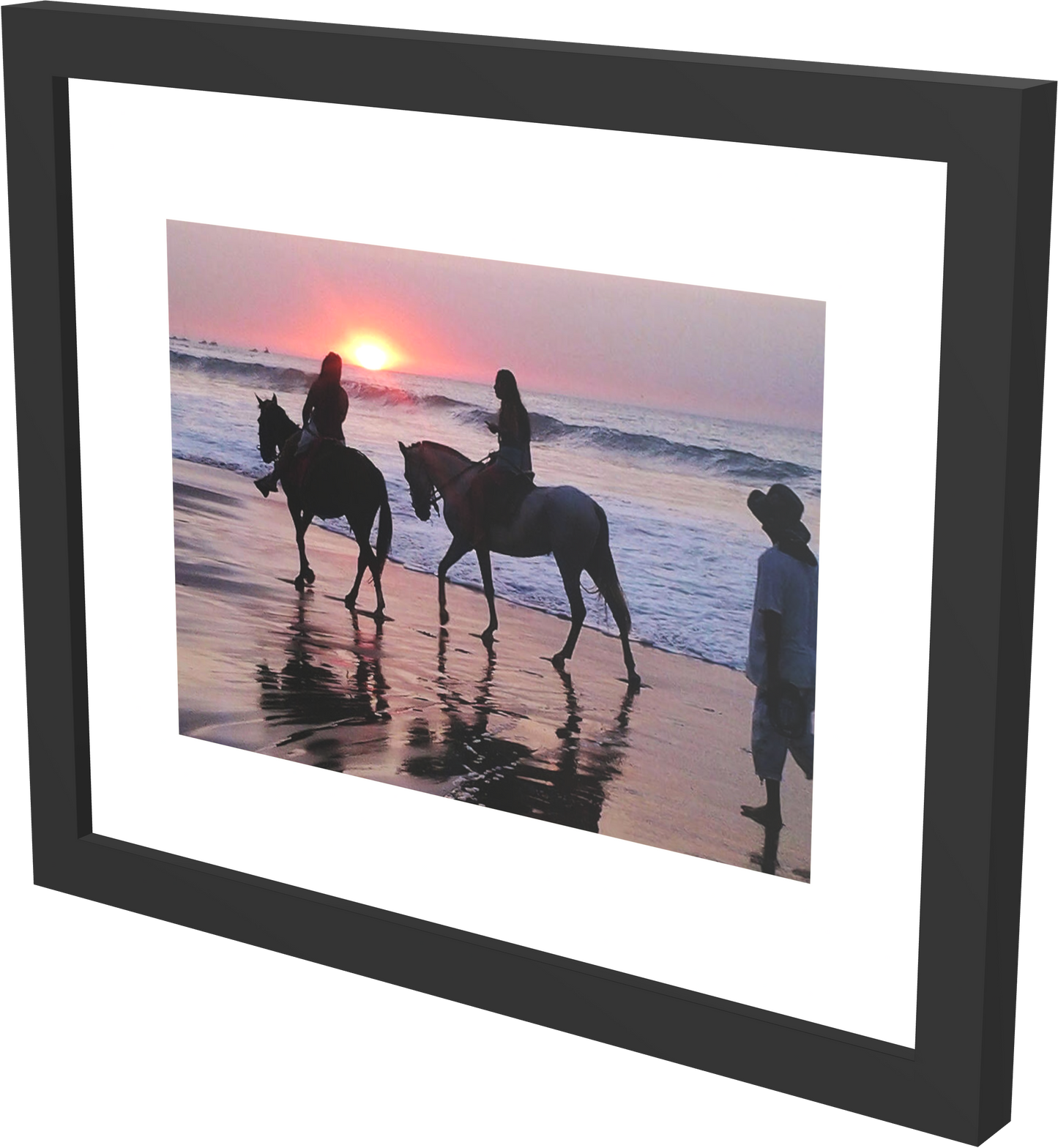 Sunset by Horseback Mancora, Peru - Framed Print