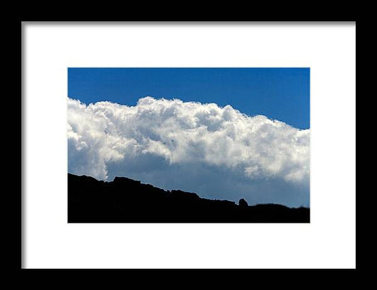 Blue Sky Clouds Atop Mount Washington - Framed Print