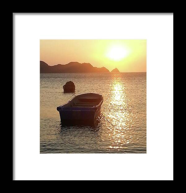 Boats at Sunset Colombia - Framed Print