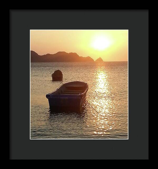 Boats at Sunset Colombia - Framed Print