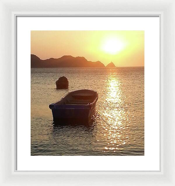 Boats at Sunset Colombia - Framed Print