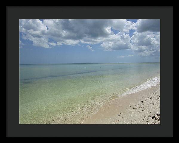 Ocean and Beach Telchac Puerto, Yucatan, Mexico - Framed Print