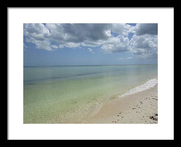 Ocean and Beach Telchac Puerto, Yucatan, Mexico - Framed Print