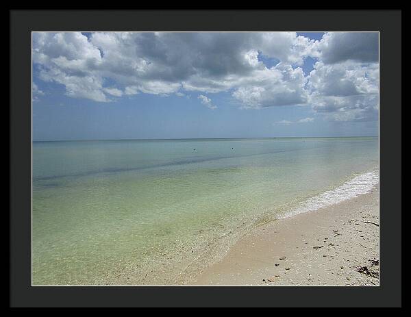 Ocean and Beach Telchac Puerto, Yucatan, Mexico - Framed Print