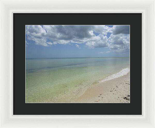 Ocean and Beach Telchac Puerto, Yucatan, Mexico - Framed Print