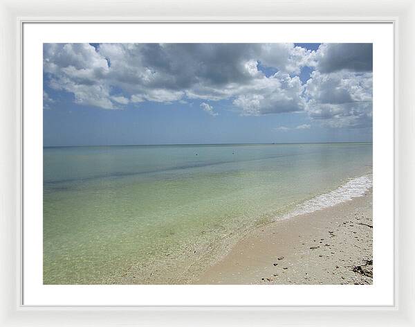 Ocean and Beach Telchac Puerto, Yucatan, Mexico - Framed Print