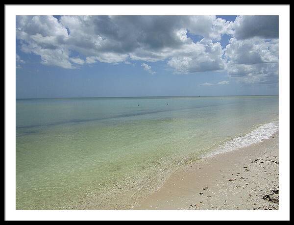 Ocean and Beach Telchac Puerto, Yucatan, Mexico - Framed Print