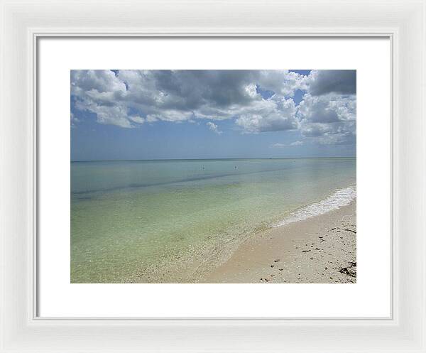 Ocean and Beach Telchac Puerto, Yucatan, Mexico - Framed Print