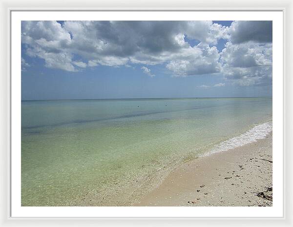 Ocean and Beach Telchac Puerto, Yucatan, Mexico - Framed Print