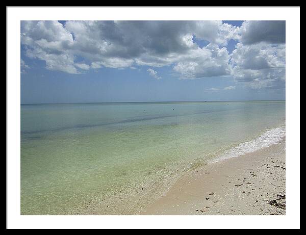 Ocean and Beach Telchac Puerto, Yucatan, Mexico - Framed Print