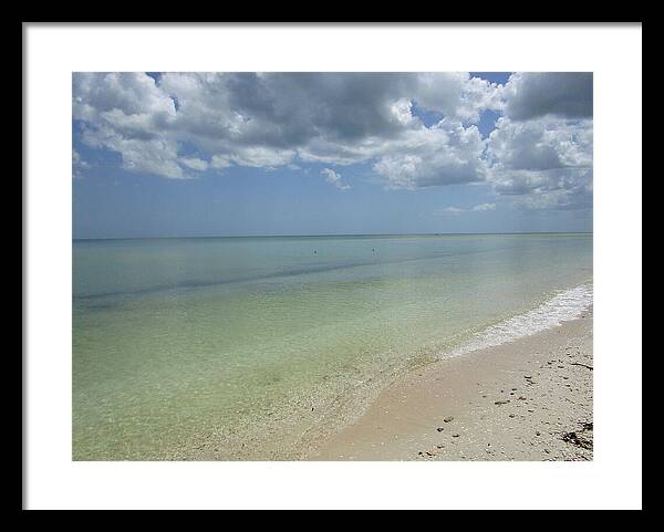 Ocean and Beach Telchac Puerto, Yucatan, Mexico - Framed Print