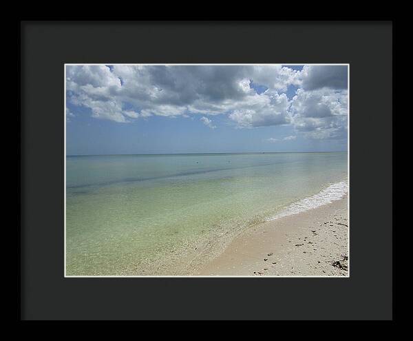 Ocean and Beach Telchac Puerto, Yucatan, Mexico - Framed Print