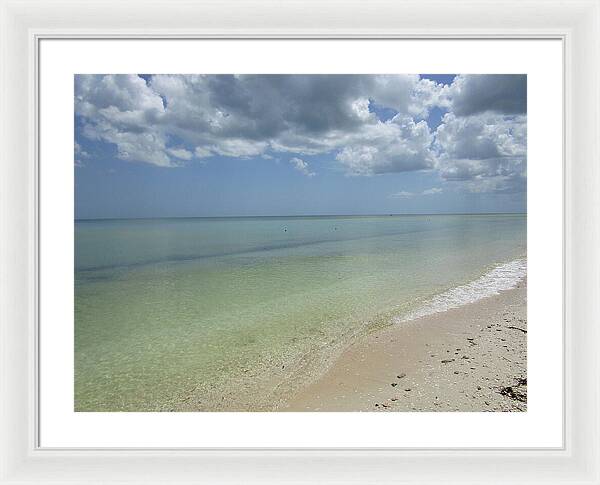 Ocean and Beach Telchac Puerto, Yucatan, Mexico - Framed Print