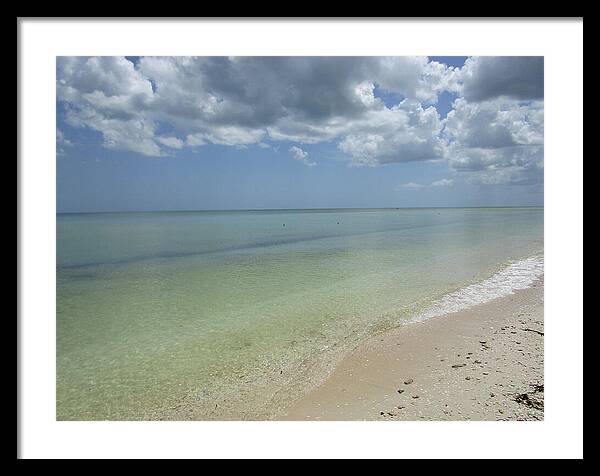 Ocean and Beach Telchac Puerto, Yucatan, Mexico - Framed Print