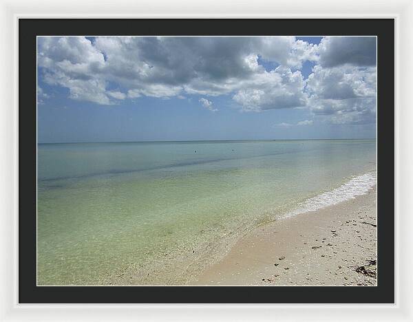 Ocean and Beach Telchac Puerto, Yucatan, Mexico - Framed Print