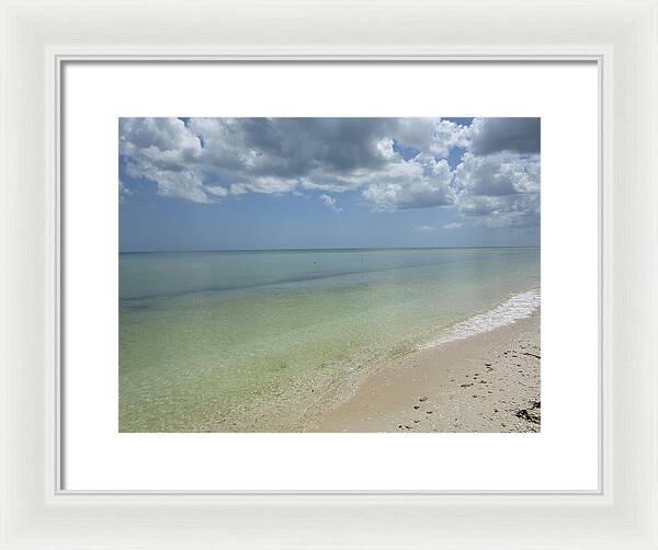 Ocean and Beach Telchac Puerto, Yucatan, Mexico - Framed Print