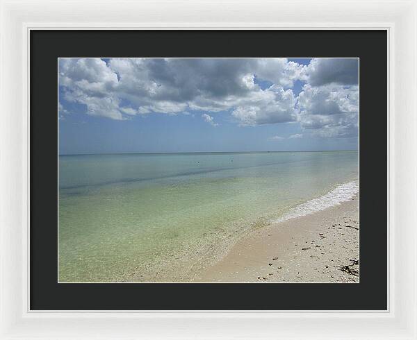 Ocean and Beach Telchac Puerto, Yucatan, Mexico - Framed Print