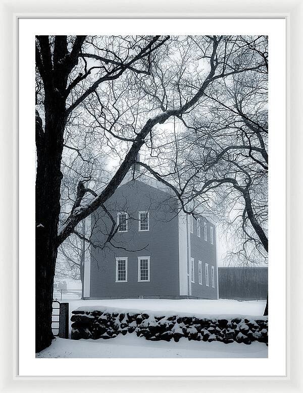 School House Winter - Framed Print