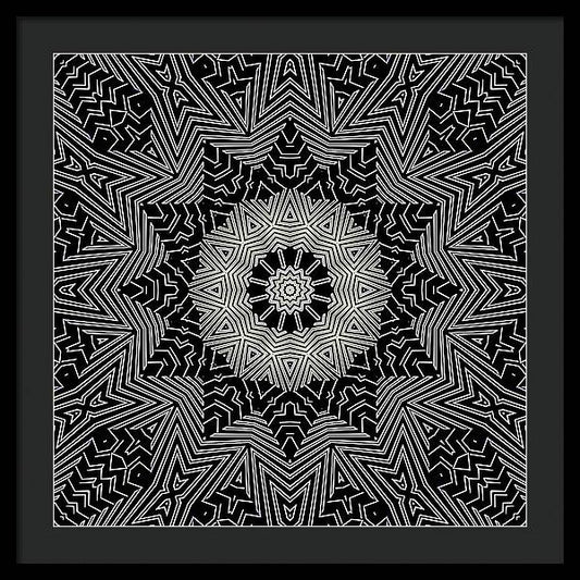 Star Pattern Ecstatic Lines - Framed Print