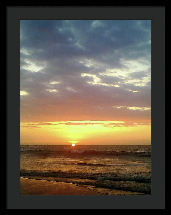 Sunset Photography Vertical Mancora, Peru - Framed Print