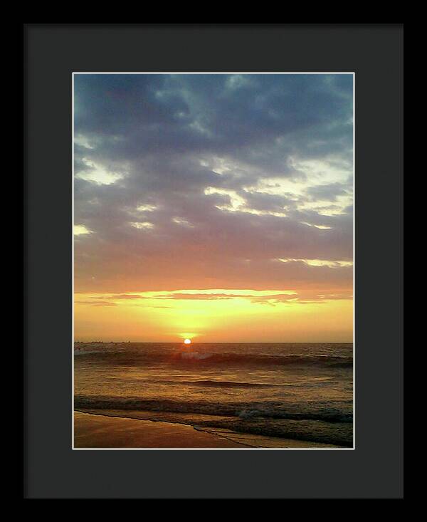 Sunset Photography Vertical Mancora, Peru - Framed Print