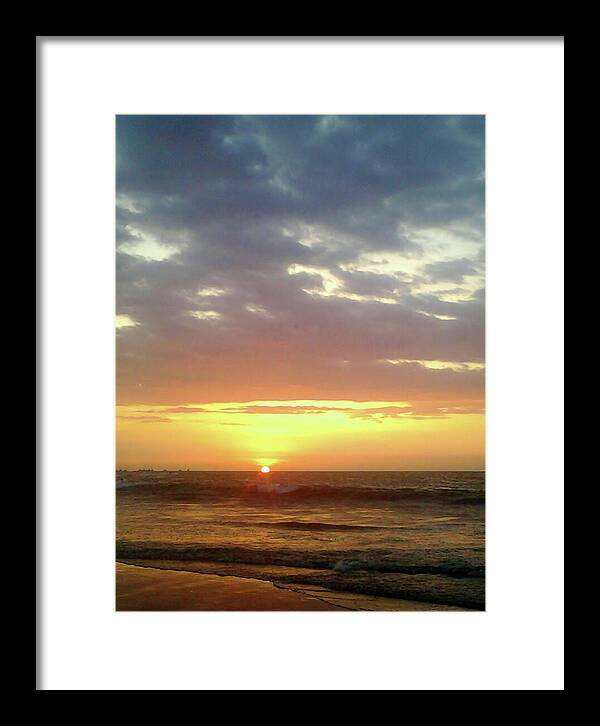 Sunset Photography Vertical Mancora, Peru - Framed Print