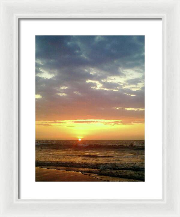 Sunset Photography Vertical Mancora, Peru - Framed Print