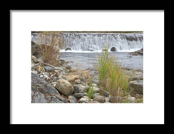 Waterfall and Grass New Hampshire - Framed Print