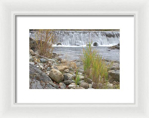 Waterfall and Grass New Hampshire - Framed Print