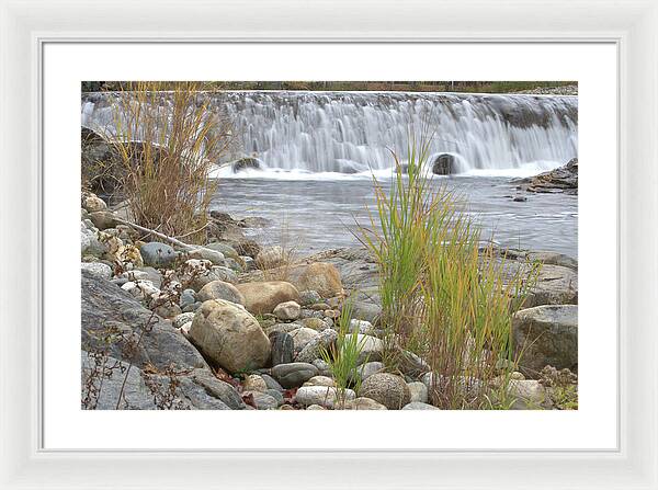 Waterfall and Grass New Hampshire - Framed Print