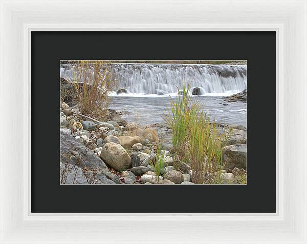 Waterfall and Grass New Hampshire - Framed Print