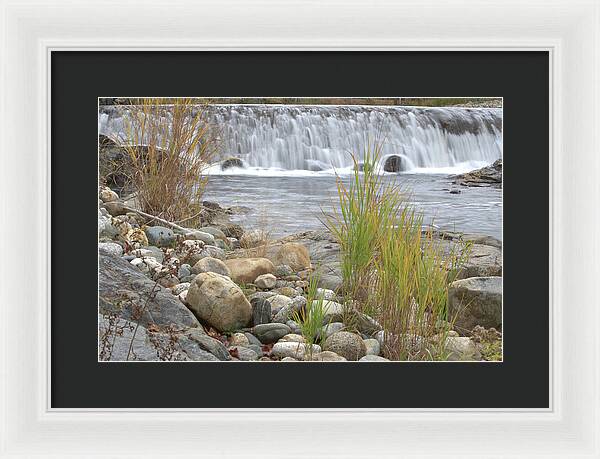 Waterfall and Grass New Hampshire - Framed Print