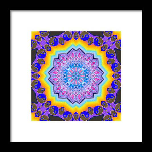 Ying Yang Mandala - Framed Print