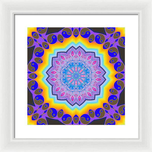 Ying Yang Mandala - Framed Print