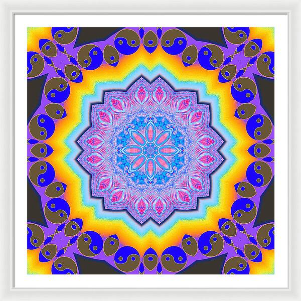 Ying Yang Mandala - Framed Print