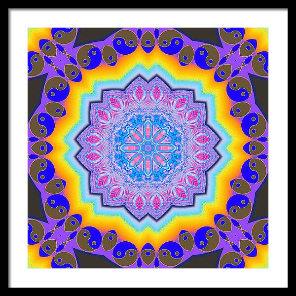 Ying Yang Mandala - Framed Print