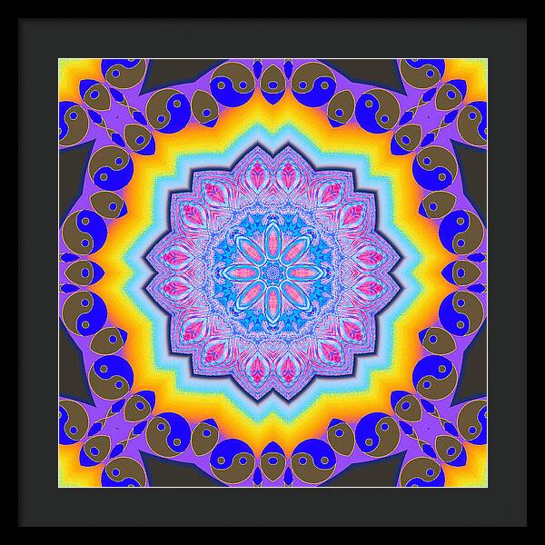 Ying Yang Mandala - Framed Print